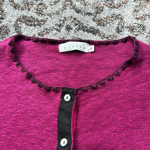 Willow Button Down Cardigan Fuschia Pink Medium - Picture 3 of 6